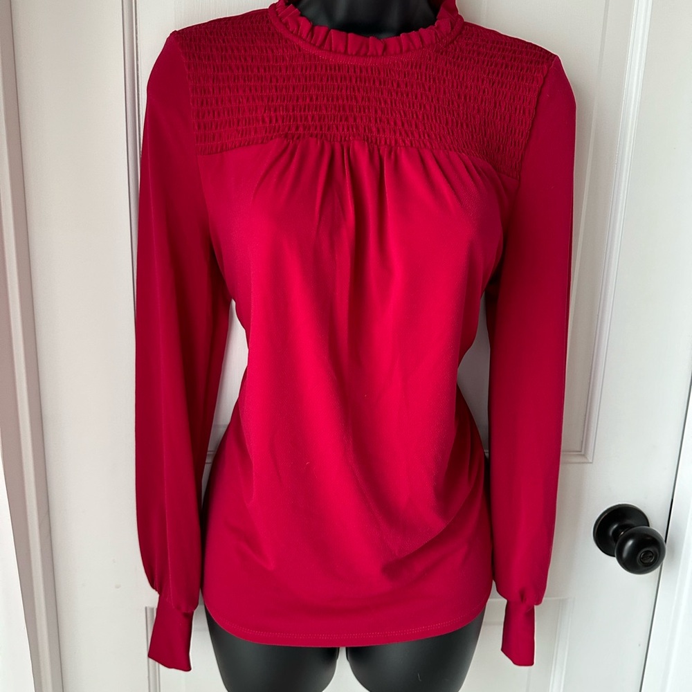 Red/Crimson -Adrianna Papell shirt Size Small